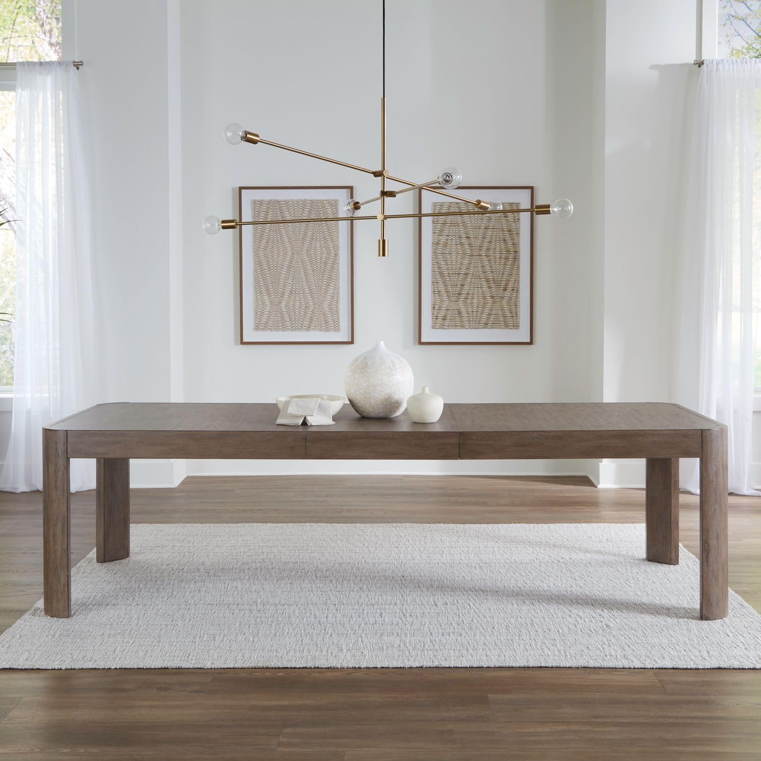 7 Piece Rectangular Dining Room Table with 6 Chairs Set - Burnished Clay - Image 2