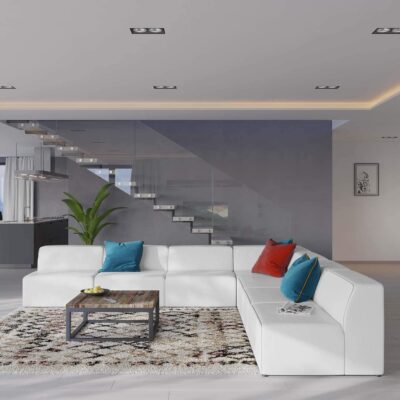 7-Piece Sectional Sofa in White