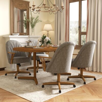 5-Piece Table Set for 4 Expandable Table with 4 Chairs Table and Chairs Set Kitchen Room Furniture