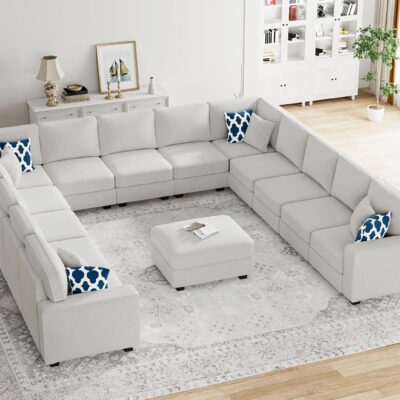 Modular Sectional Sofa L Shaped Couch with Ottoman Modern Reversible Corner Sectional Couch for Living Room