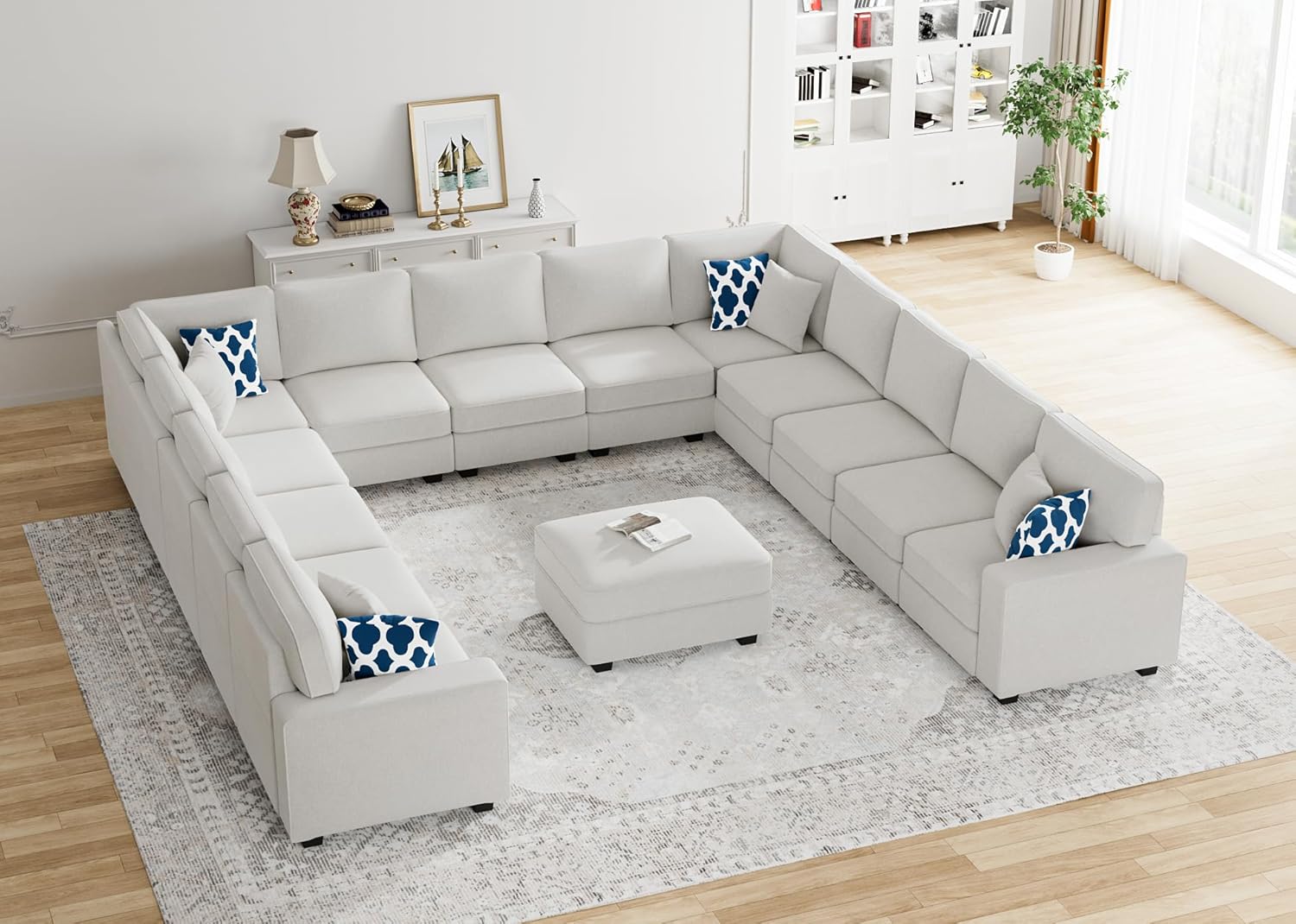 Modular Sectional Sofa L Shaped Couch with Ottoman Modern Reversible Corner Sectional Couch for Living Room